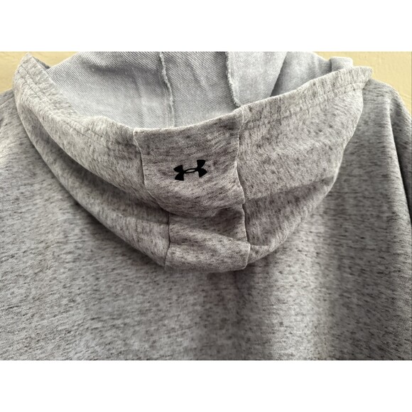 Under Armour Women’s 1/4 Zip XL Gray Fleece Oversized Hoodie Pullover 1351806 - Picture 9 of 10